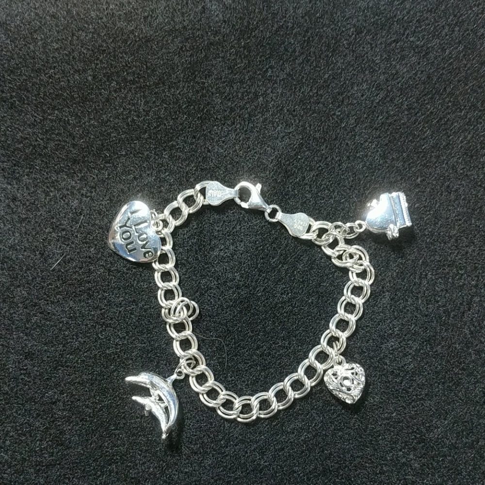 Beautiful silver charm bracelet